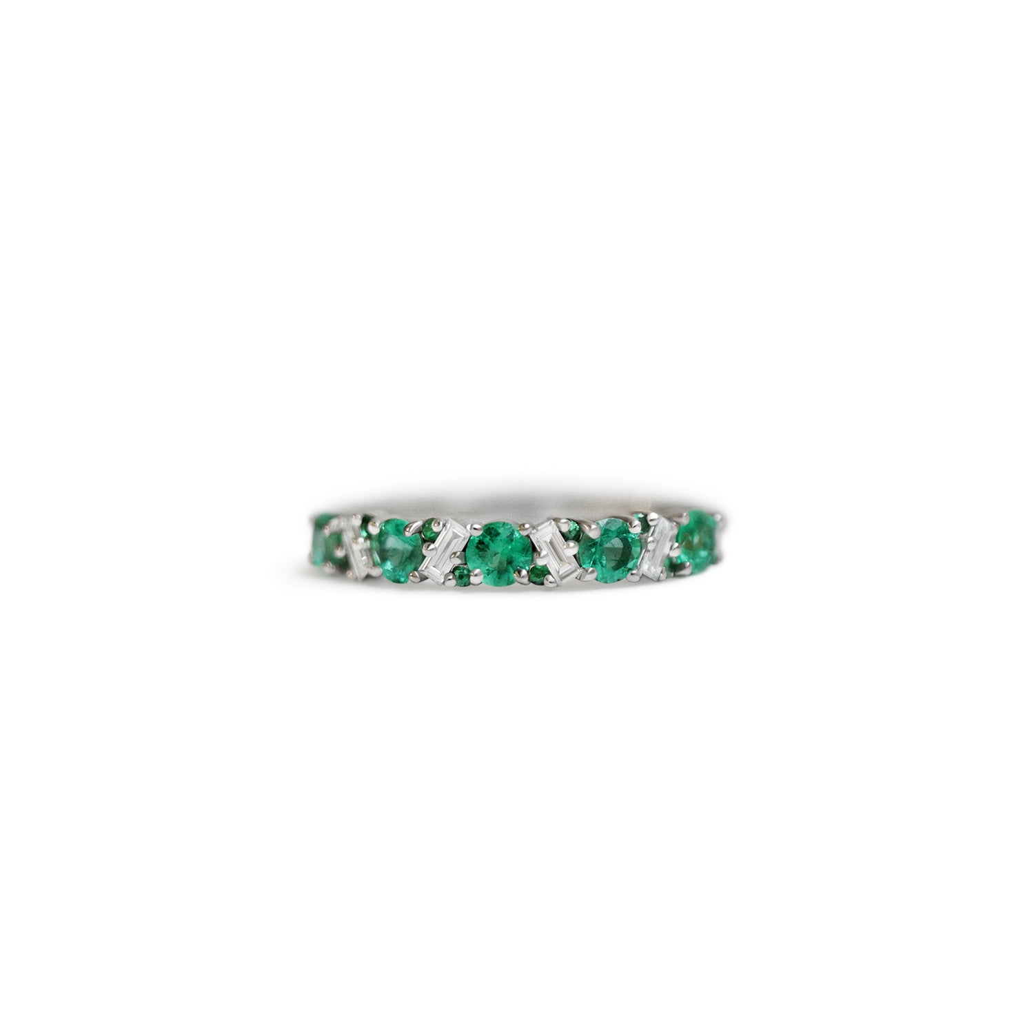 Custom Emerald and Diamond Confetti Band