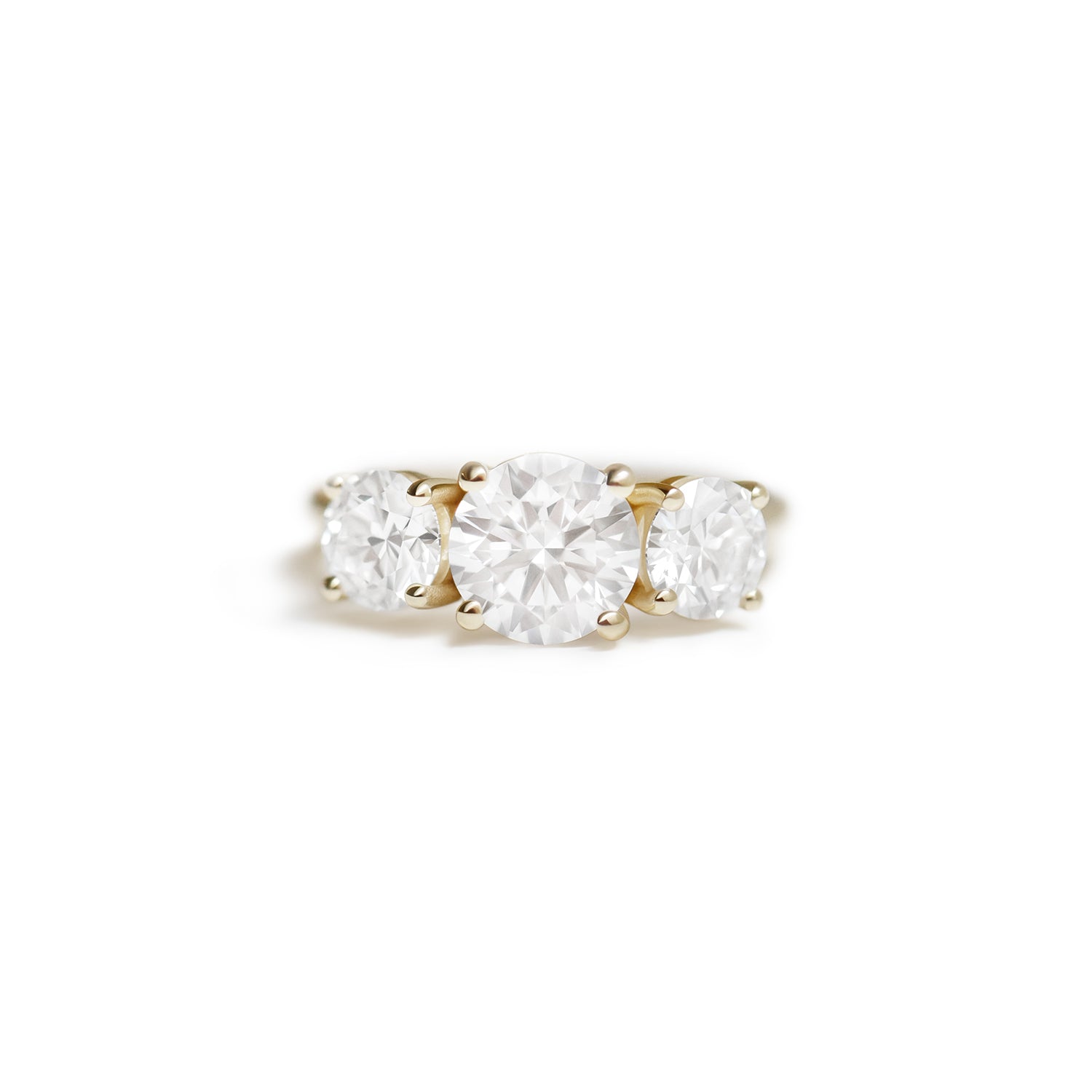 Custom Lab Created Diamond Three Stone Engagement ring