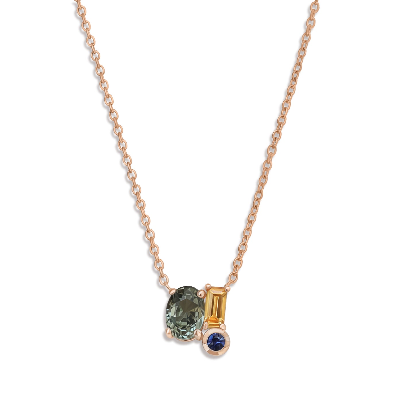 Sage Green Sapphire Confetti Pendant