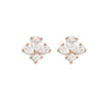 Deco Petal Diamond Stud Earrings