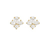 Deco Petal Diamond Stud Earrings