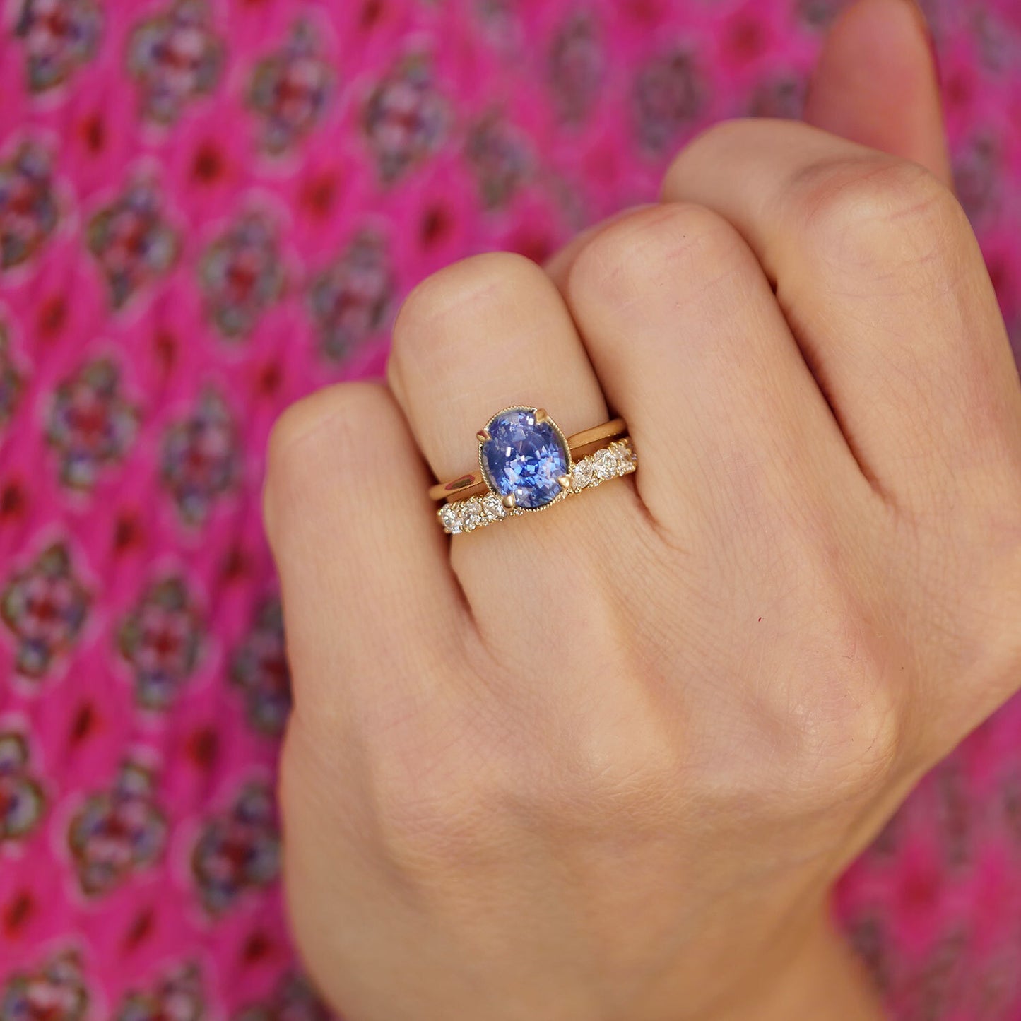 Oval Blue Sapphire Solitaire Ring