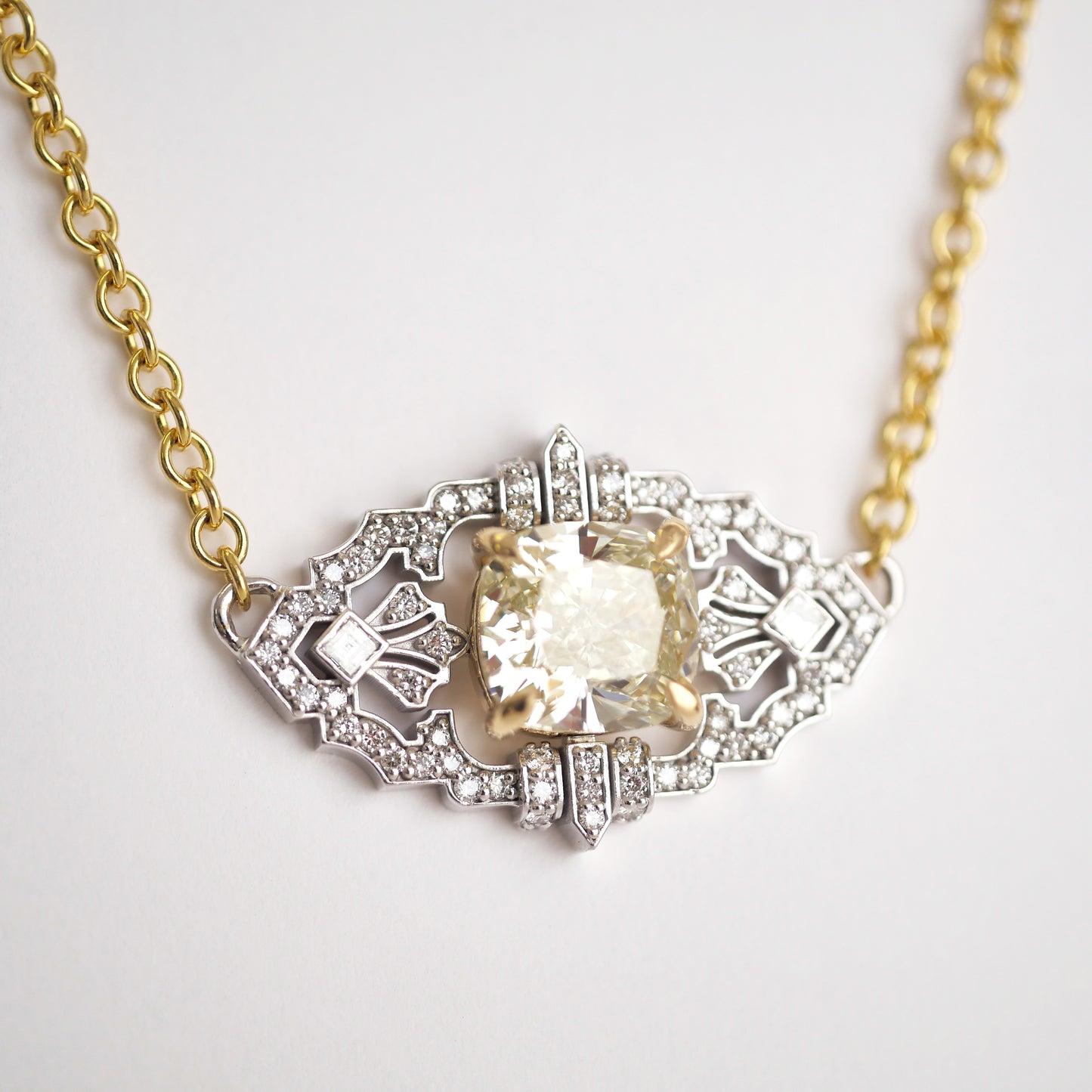 Custom Art Deco Diamond Pendant