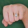 Light Grey Green Sapphire Split Shank Solitaire
