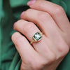 Forest Green Sapphire Split Shank Solitaire