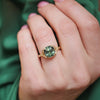 Forest Green Sapphire Split Shank Solitaire