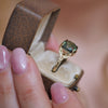 Forest Green Sapphire Split Shank Solitaire