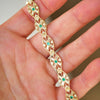 Custom Diamond and Emerald Art Deco Link Bracelet
