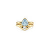 Custom Blue Diamond Solitaire and Contour Band
