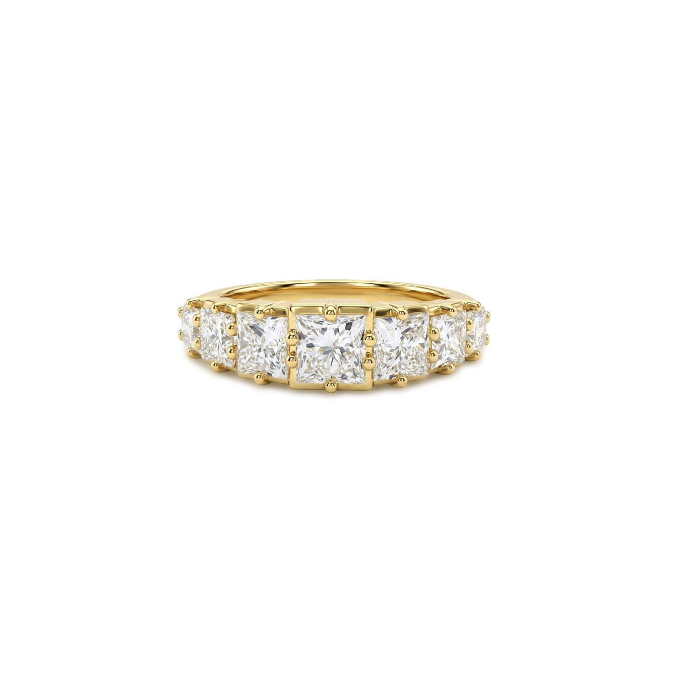 Custom Princess Cut Diamond Line Ring