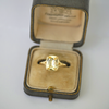 Yellow Elongated Antique Cushion Sapphire Split Shank Solitaire