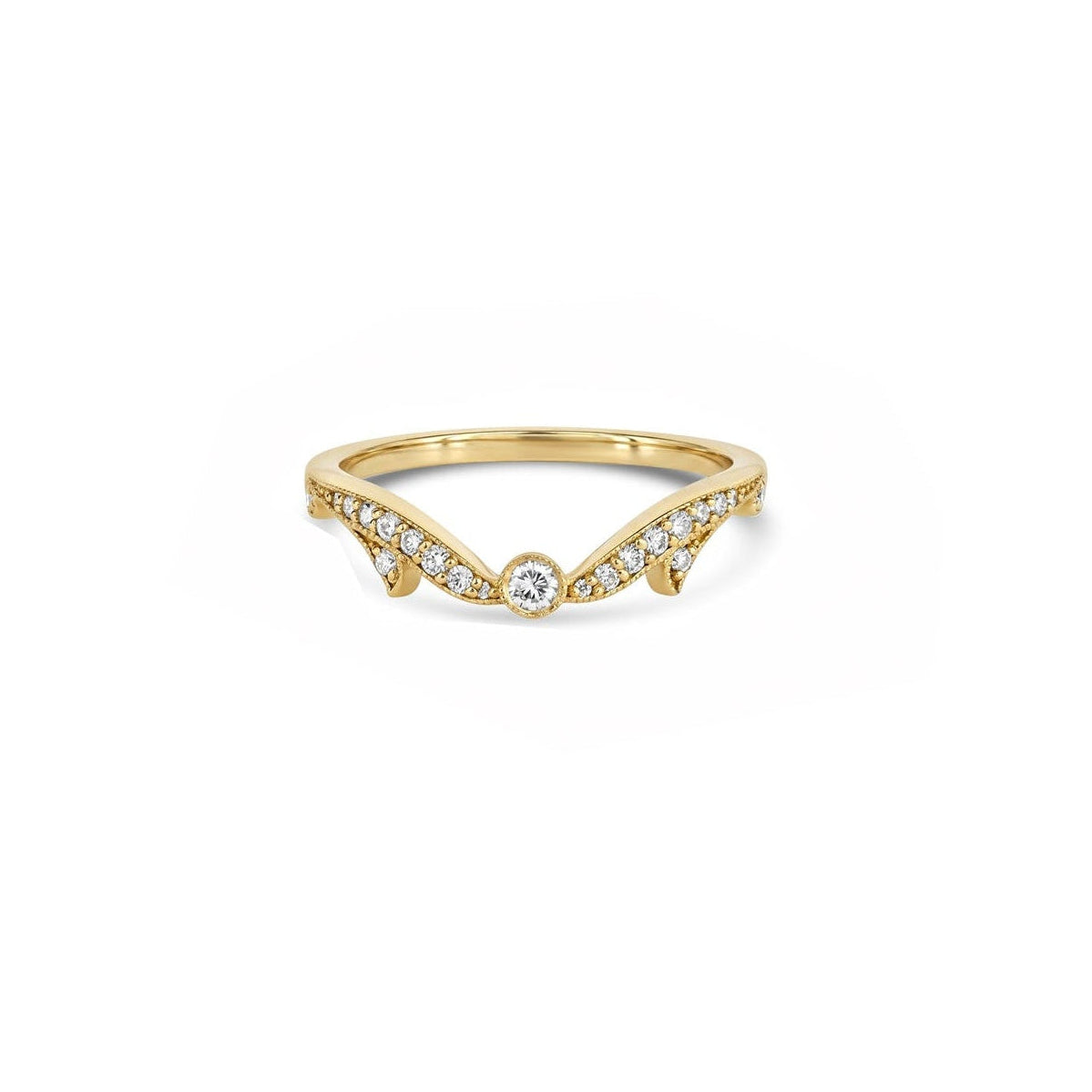 Edwardian Contour Round Diamond Band