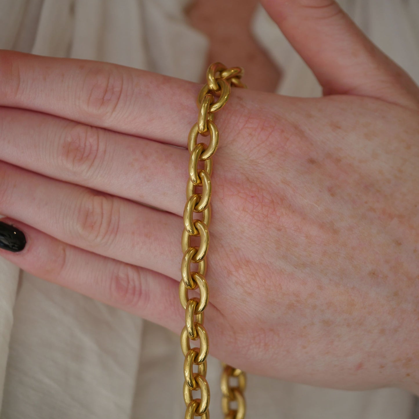 Vintage Gold, Ruby and Sapphire Link Necklace