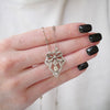 Antique Diamond Bow Pendant Necklace