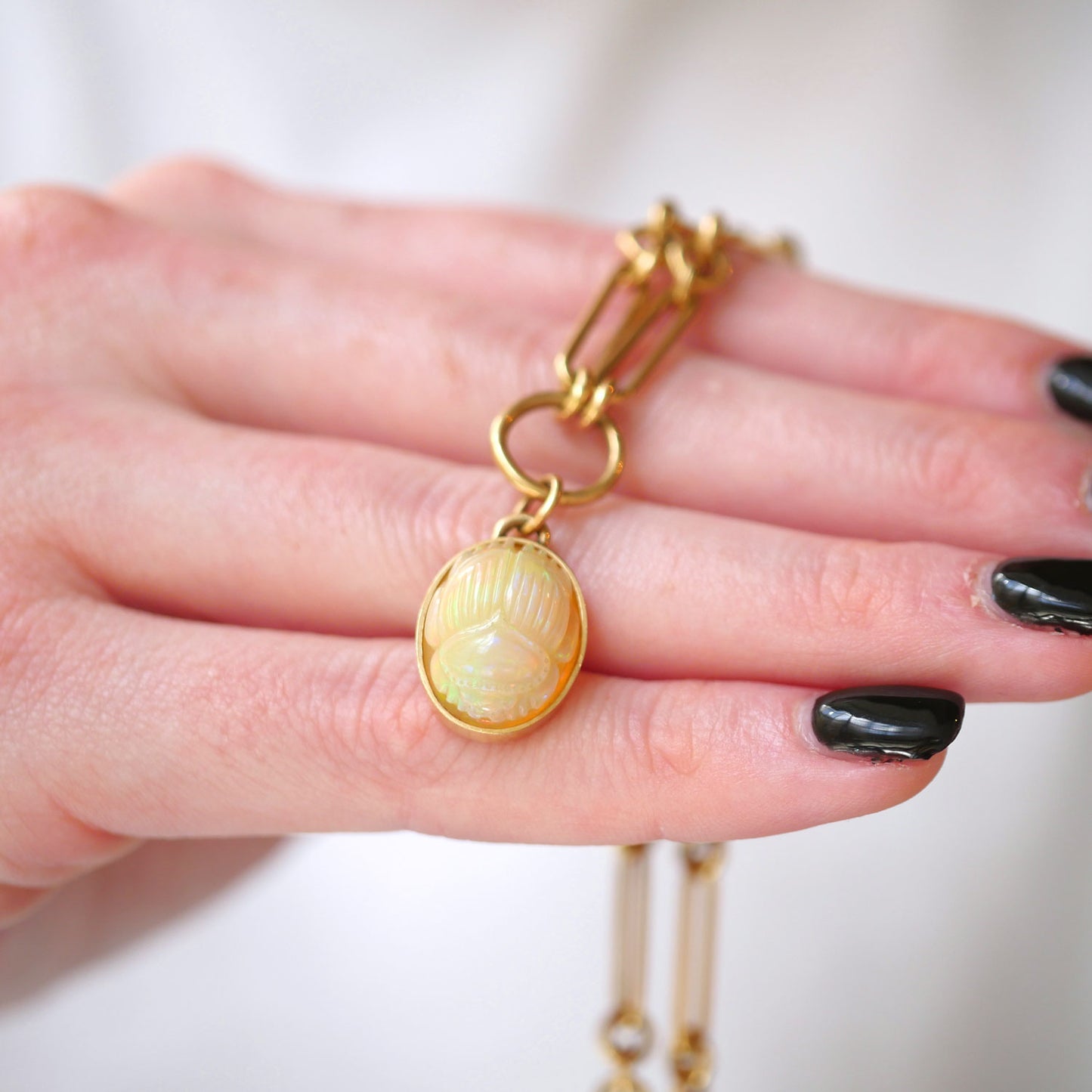 Opal Scarab Necklace
