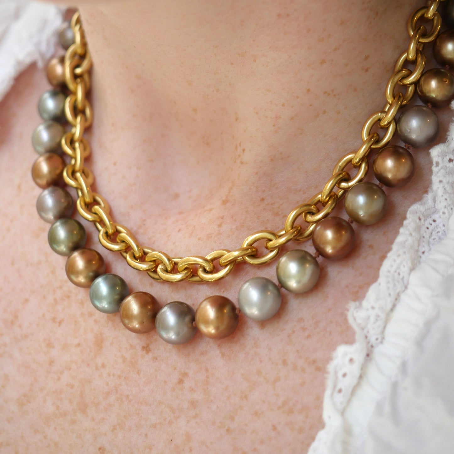 South Sea Pearl Necklace with Gold Clasp