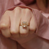 Plumeria Champagne Emerald Cut Diamond Ring