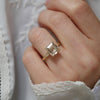 Plumeria Champagne Emerald Cut Diamond Ring