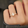 Custom Pear Moissanite and Baguette Engagement Ring
