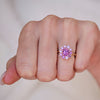 Opalescent Pink Sapphire Cluster Ring