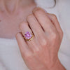 Opalescent Pink Sapphire Cluster Ring