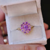 Opalescent Pink Sapphire Cluster Ring