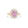 Pink Sapphire & Old Euro Diamond Cluster Ring