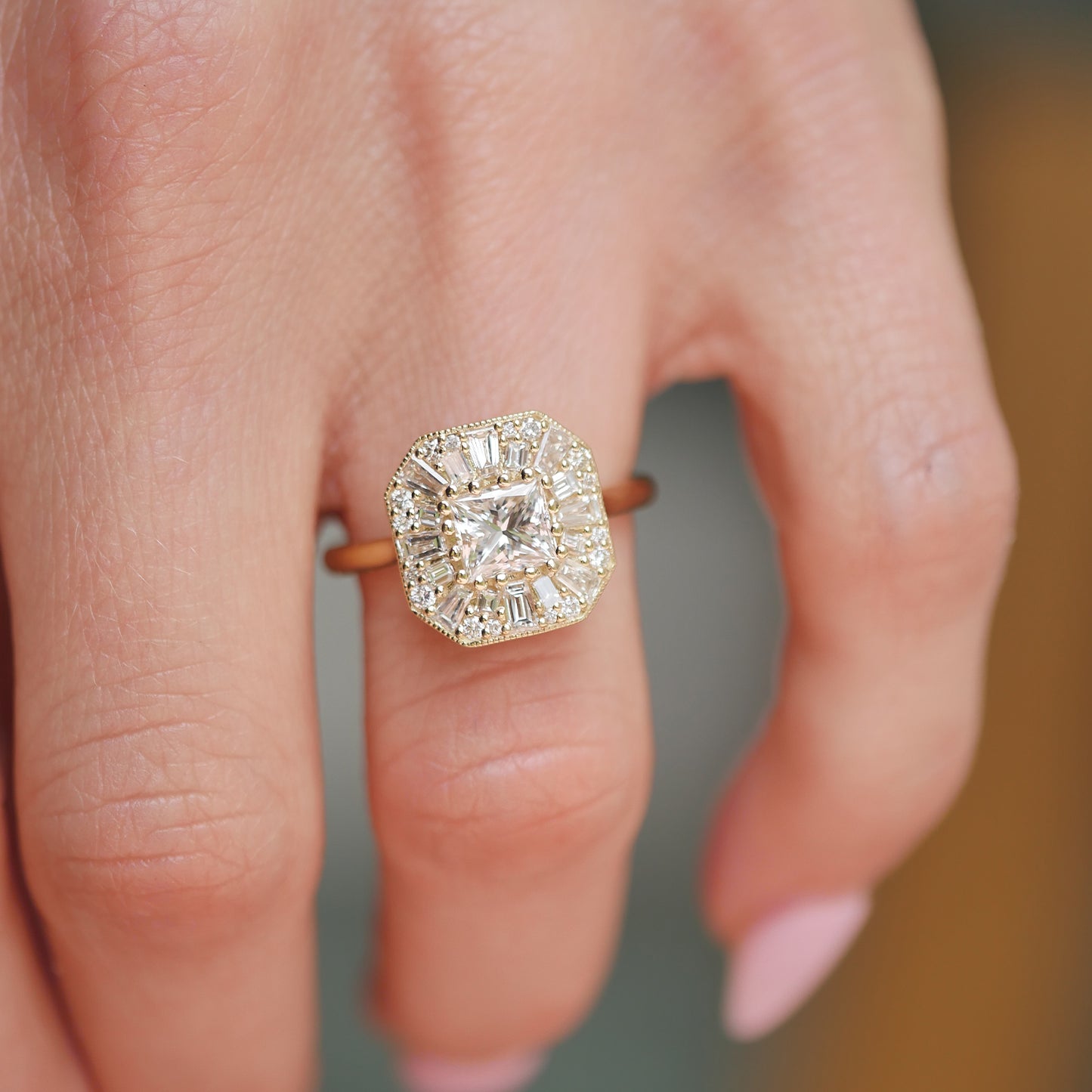 Custom Princess Cut Ballerina Mosaic Diamond Ring