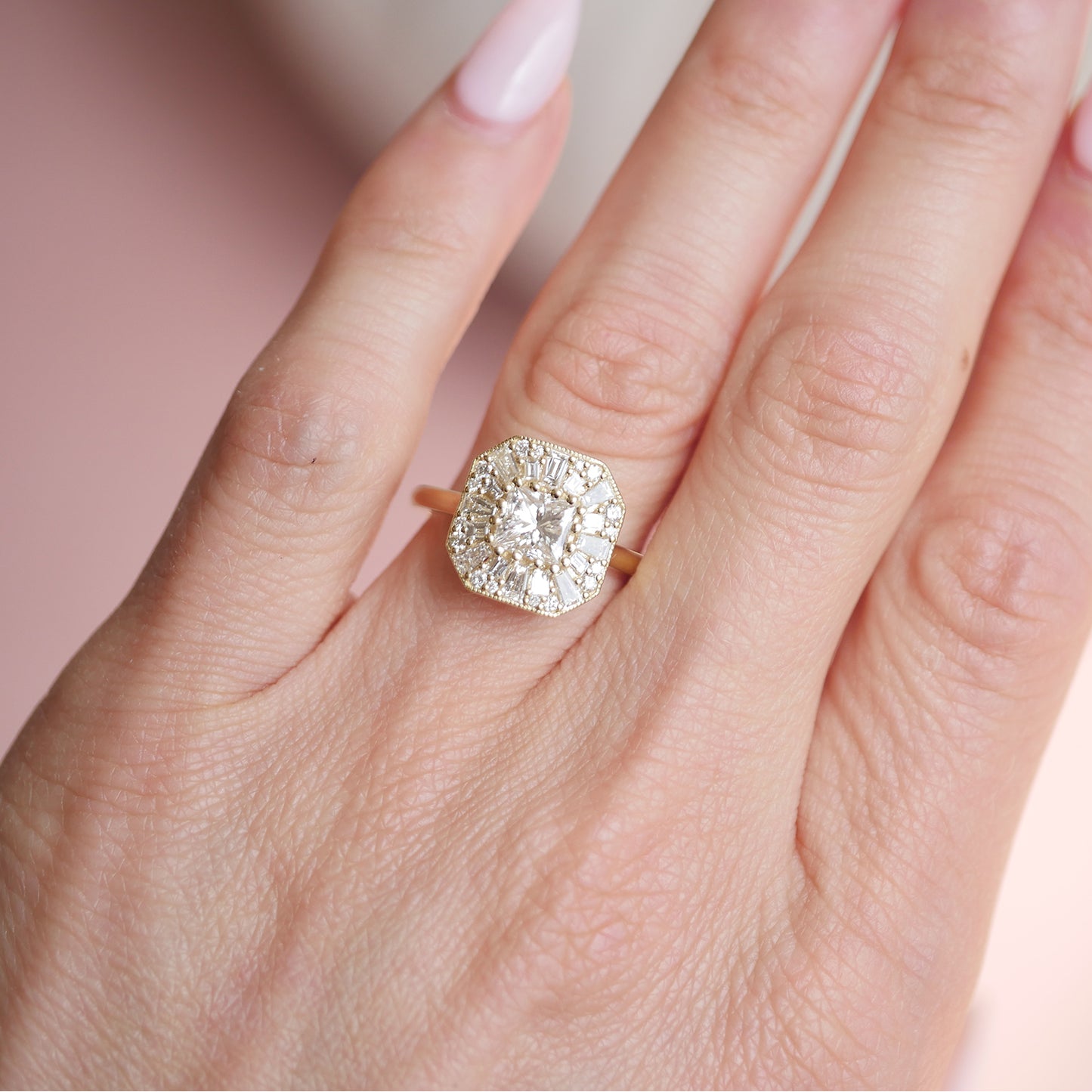 Custom Princess Cut Ballerina Mosaic Diamond Ring