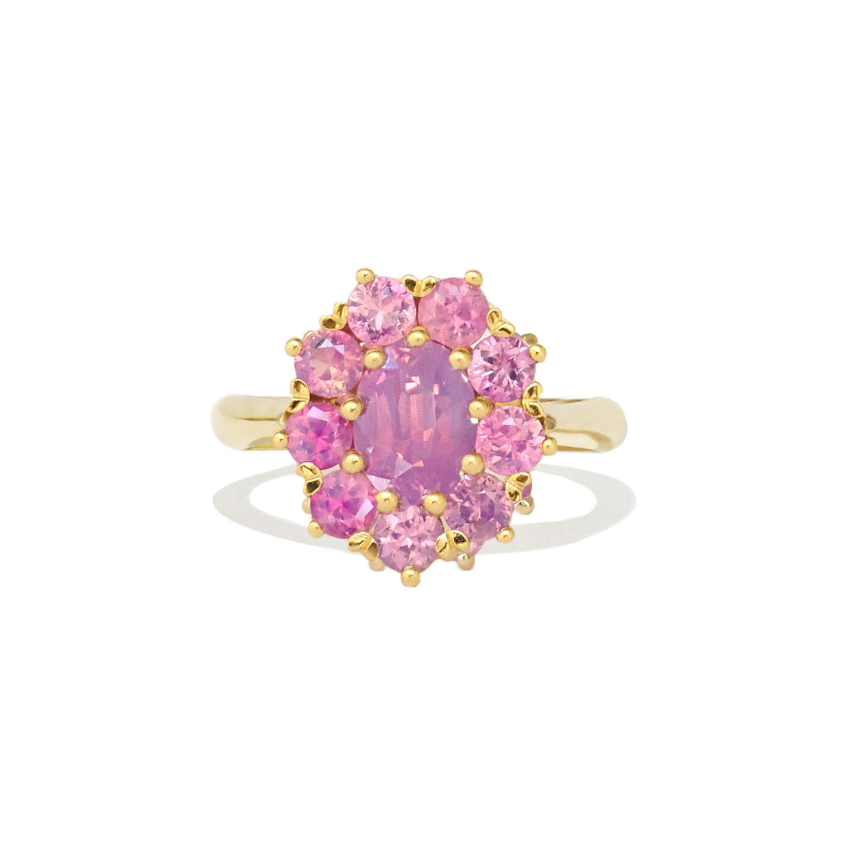 Opalescent Pink Cluster Ring
