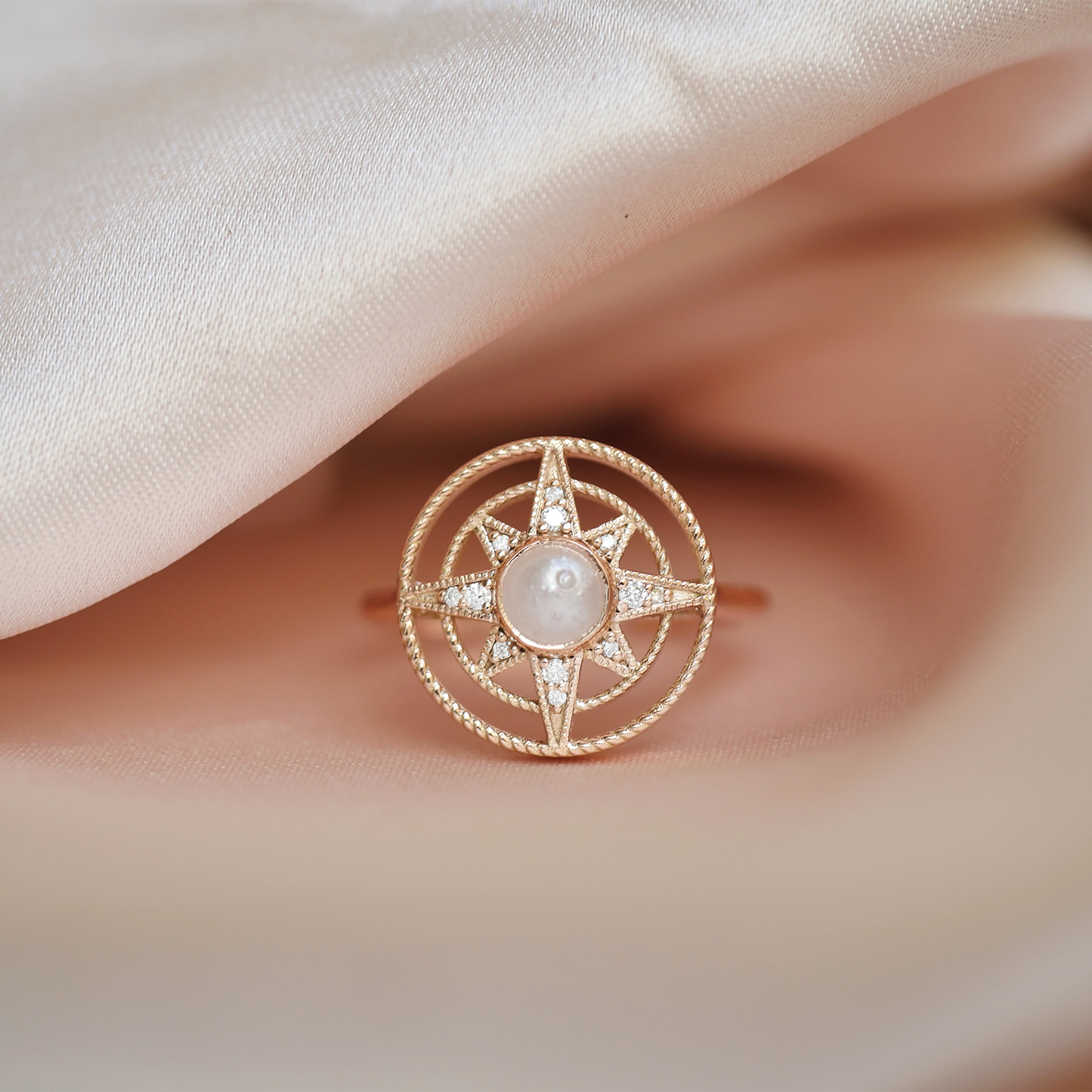 Custom Rose Gold Compass Ring