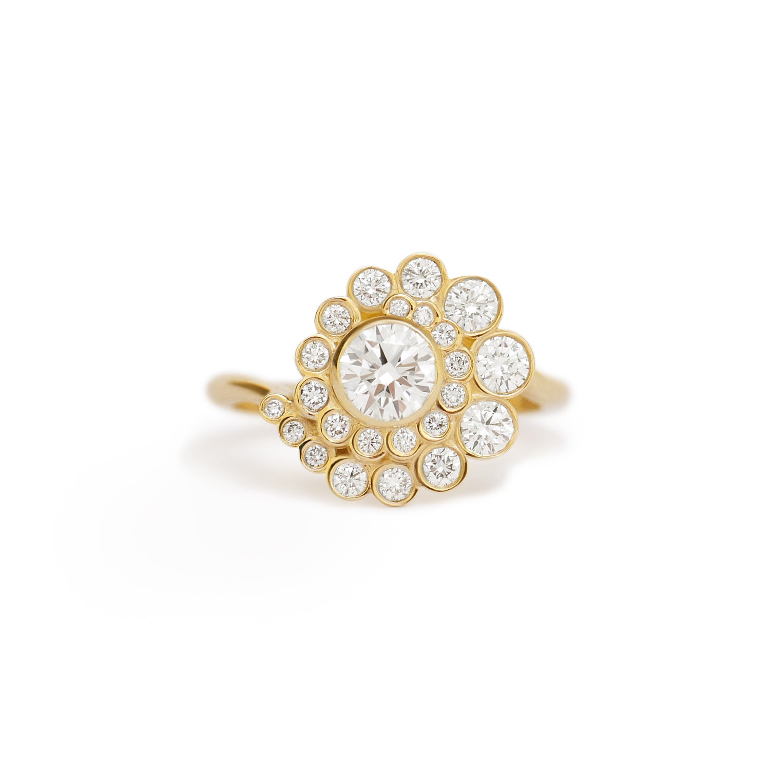 vintage inspired oceana engagement ring with lab diamonds 