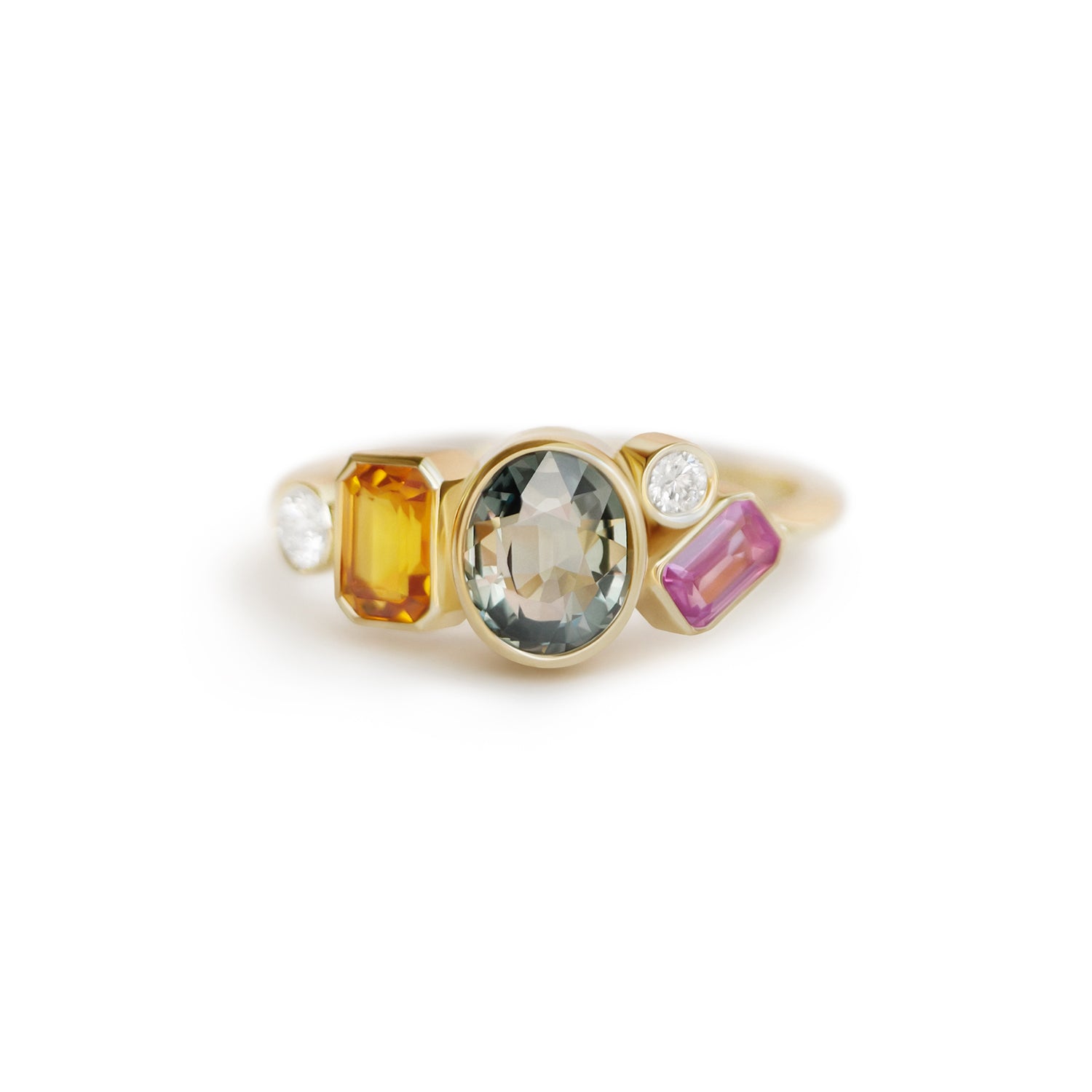 Custom Sapphire Cluster Ring