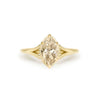 Split Shank Champagne Moval Diamond Solitaire