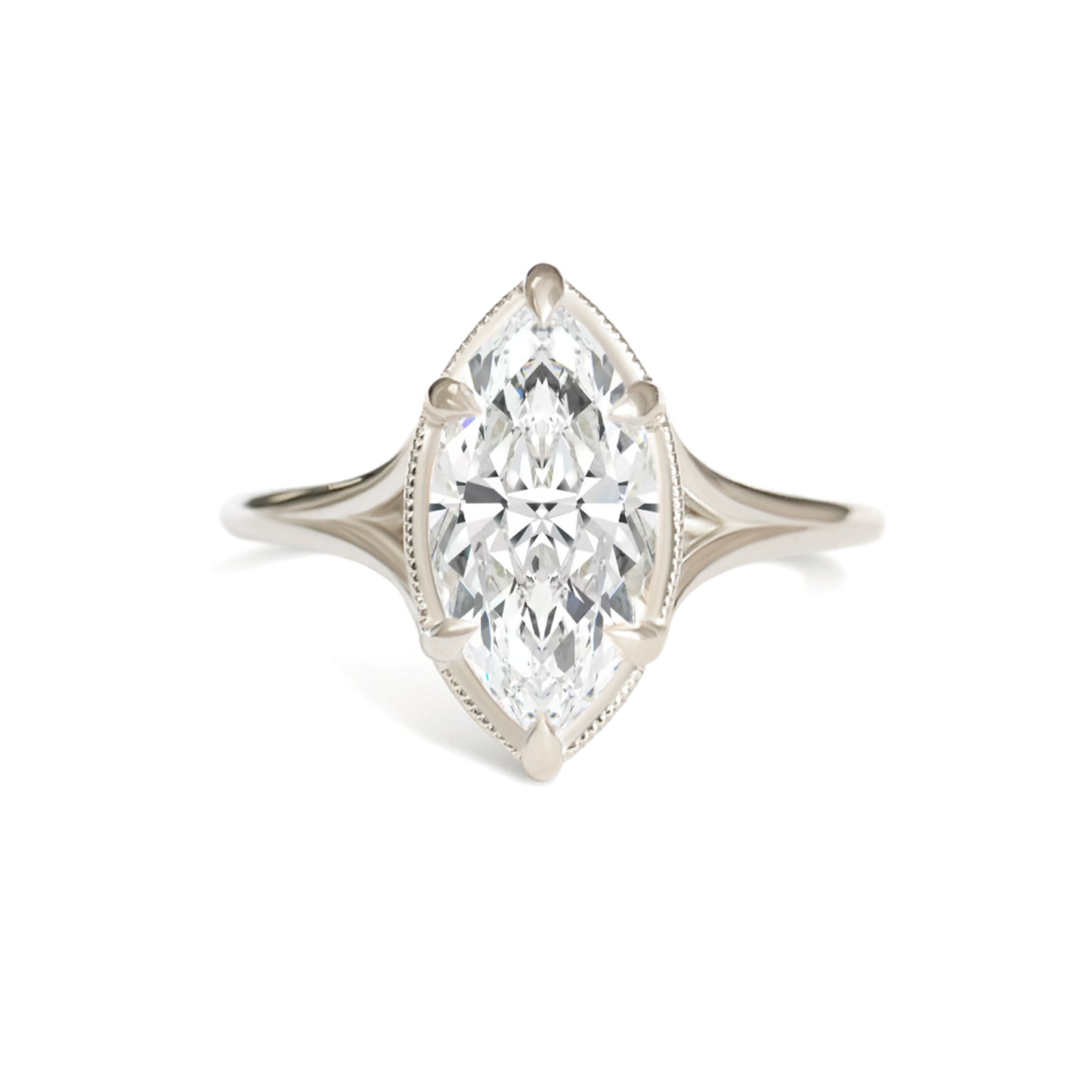 Split Shank Marquise Diamond Solitaire