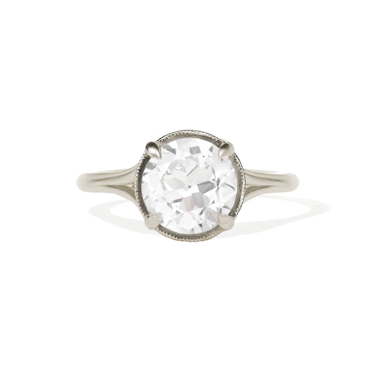 Split Shank Old European Cut Diamond Solitaire