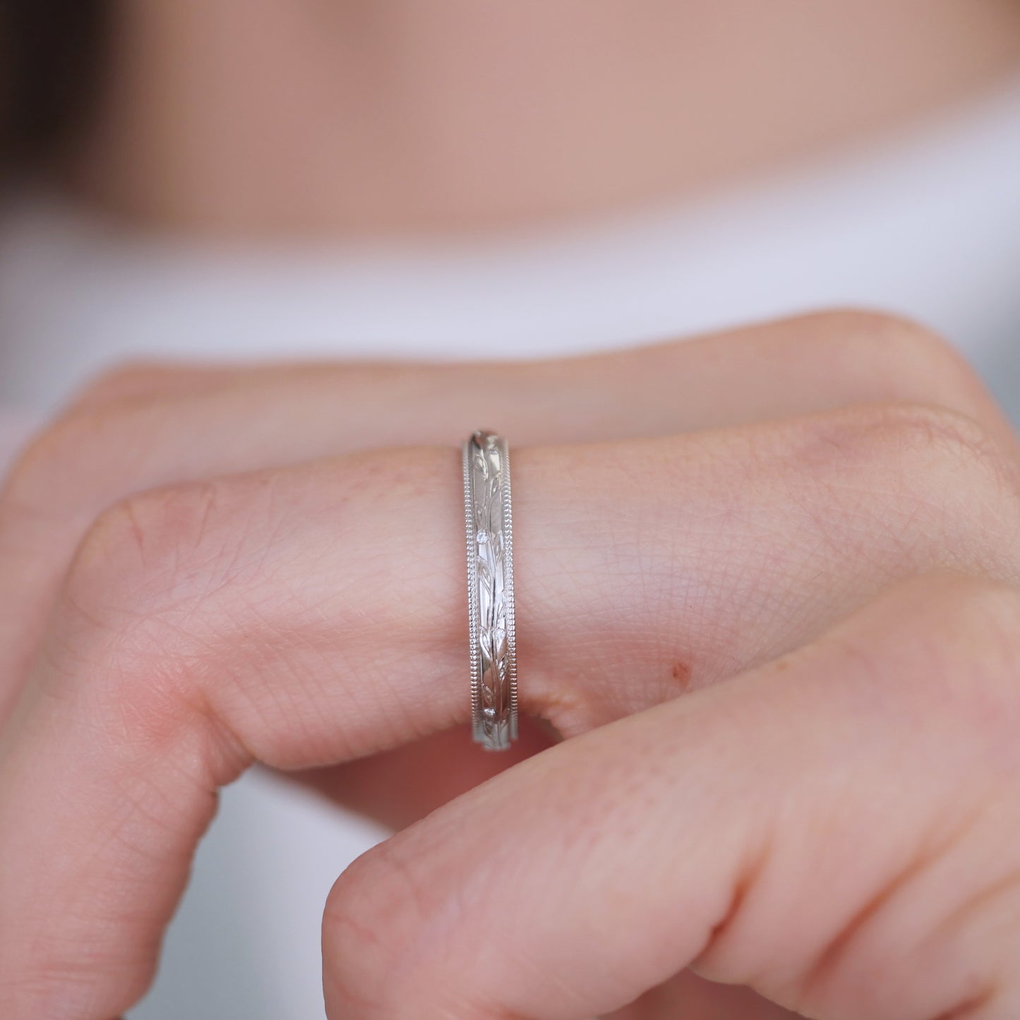 Women's Olive Branch Wedding Ring (size 9)