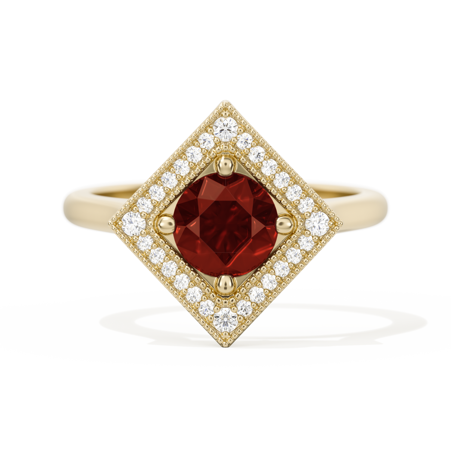 Diamond Shape Halo Round