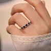 Custom Blue Sapphire and Diamond Confetti Band