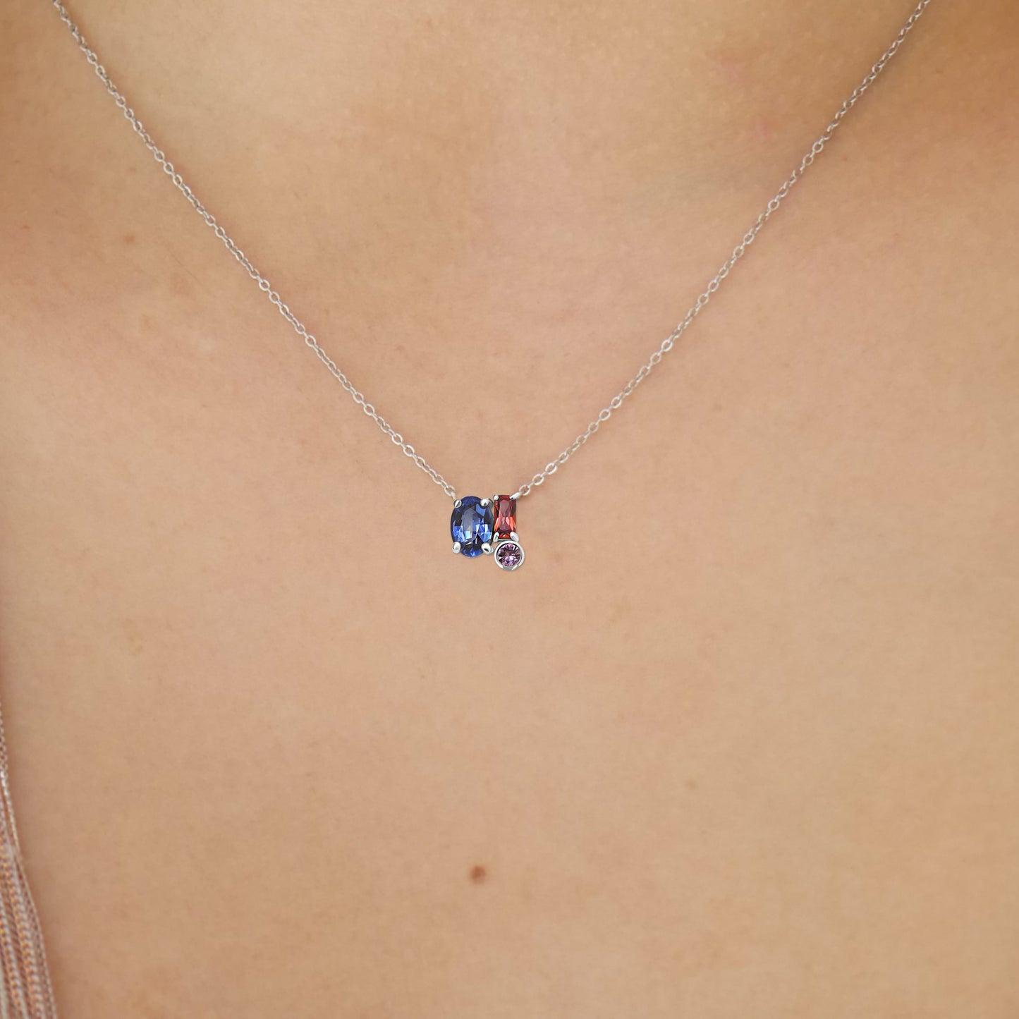 Blue Sapphire Confetti Pendant