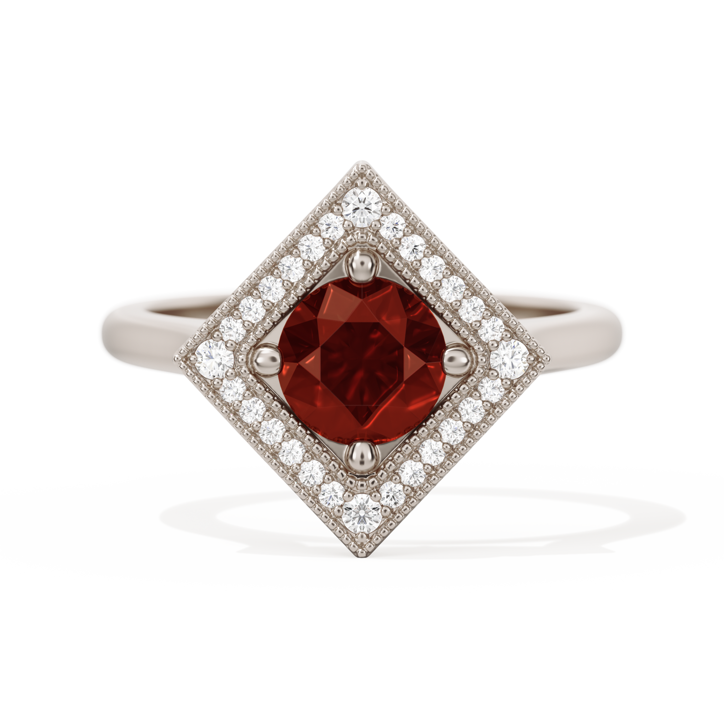 Diamond Shape Halo Round