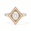 Diamond Shape Halo Oval