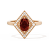 Diamond Shape Halo Oval