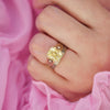 Nightbloom Antique Cushion Cut Yellow Sapphire Ring