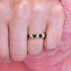 Custom Deco Emerald & Pear Black Diamond Set