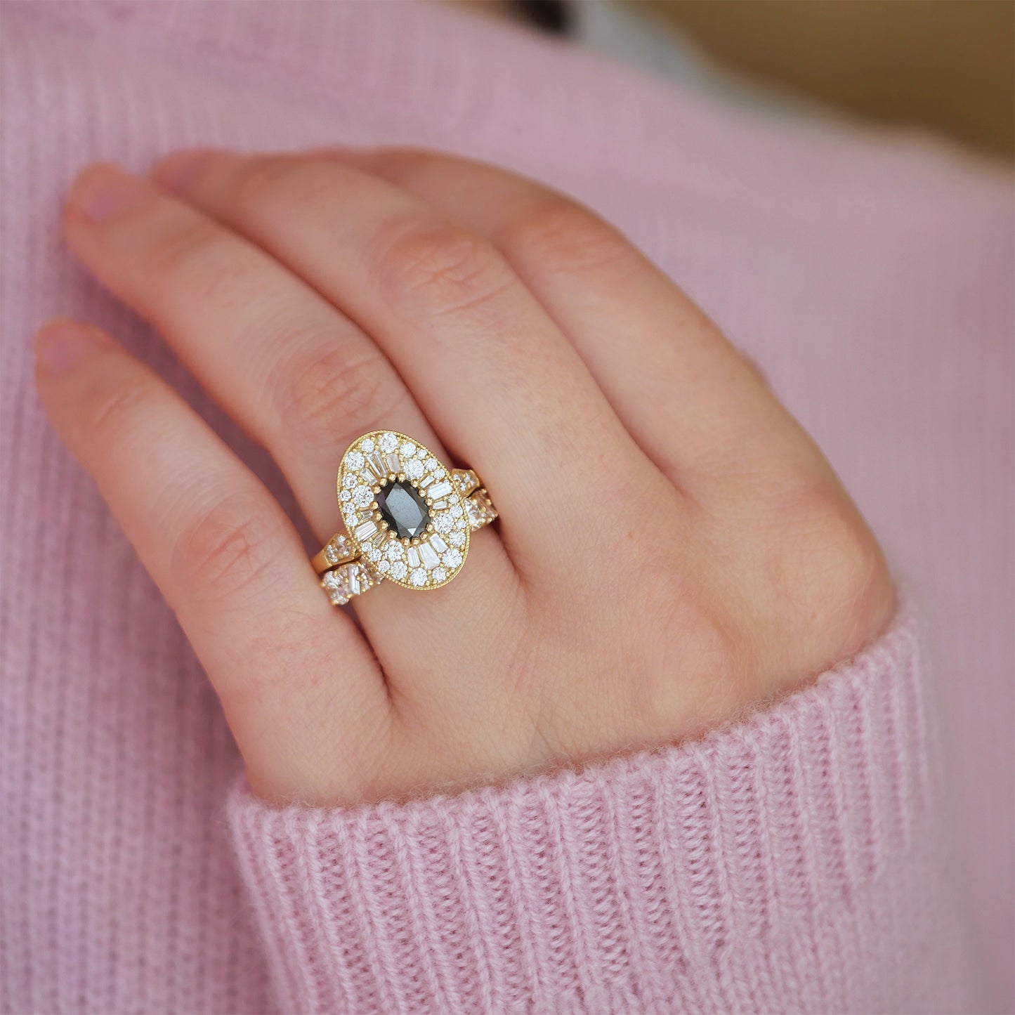 Custom Oval Shape Ballerina Oval Diamond Mosaic Ring