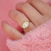 Custom East West Oval Diamond Ring w/ Milgrain Border & Hand Engraved Basket