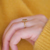 Custom Oval Champagne Solitaire Ring