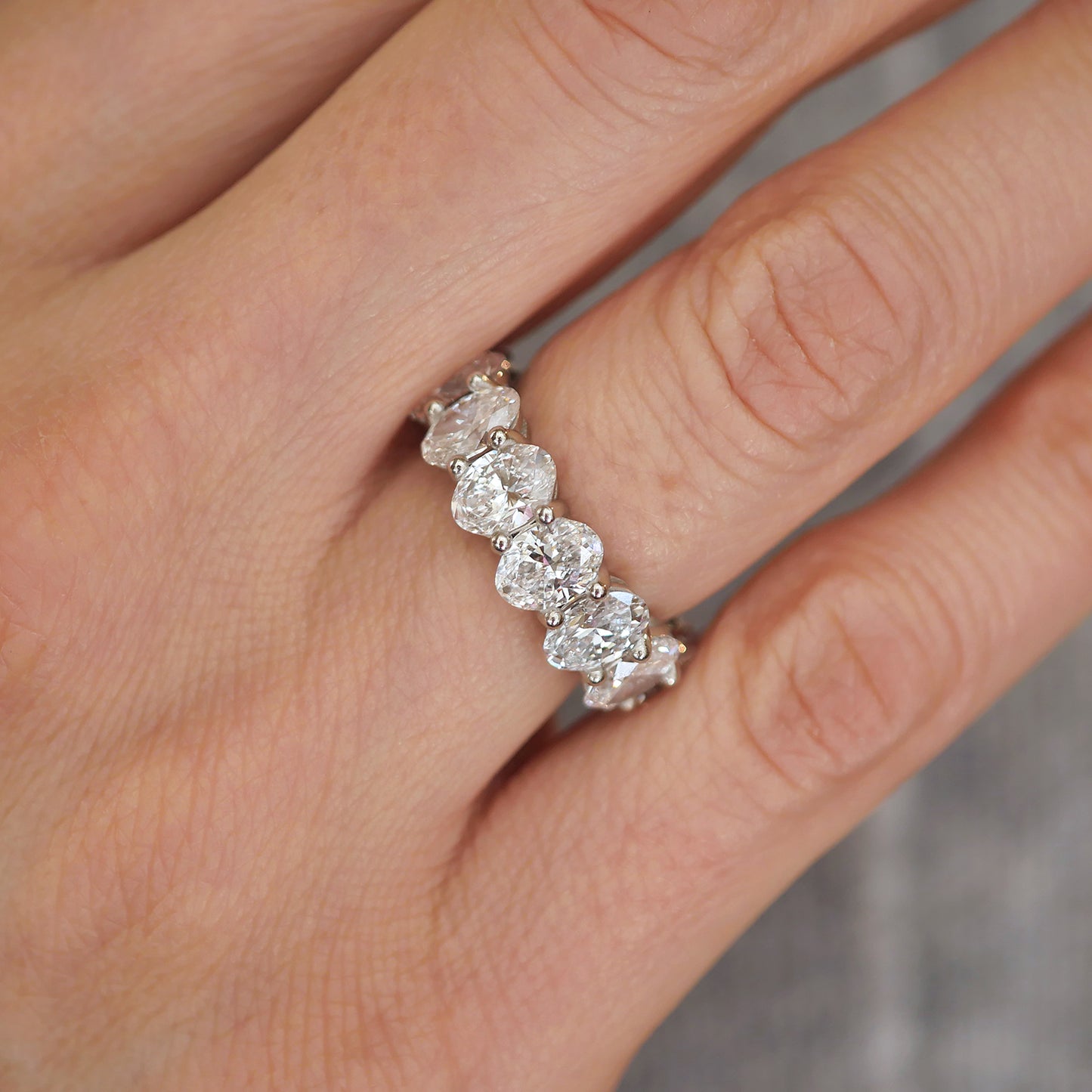 Custom Oval Lab Created Diamond Eternity Ring