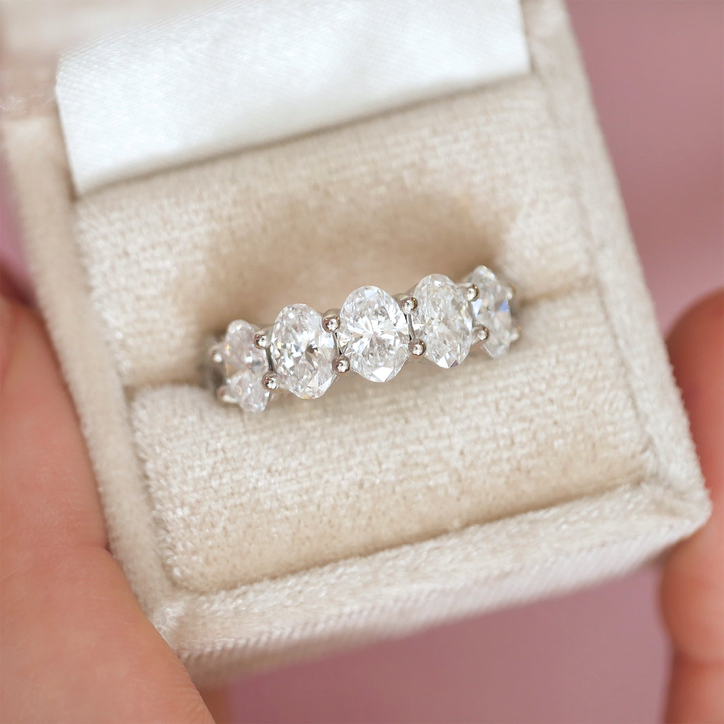 Custom Oval Lab Created Diamond Eternity Ring